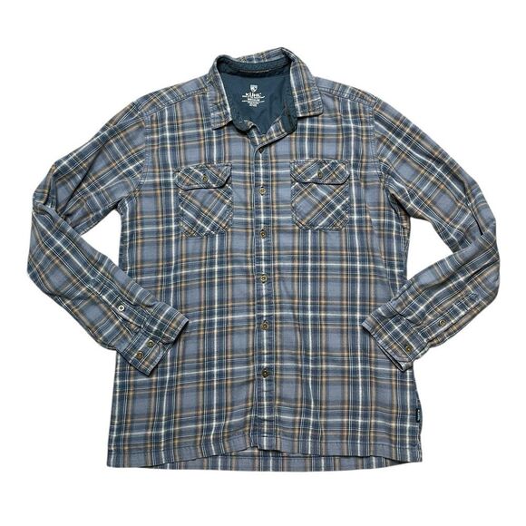 KUHL Dillingr Long Sleeve Flannel Blue Size Medium - Picture 2 of 8